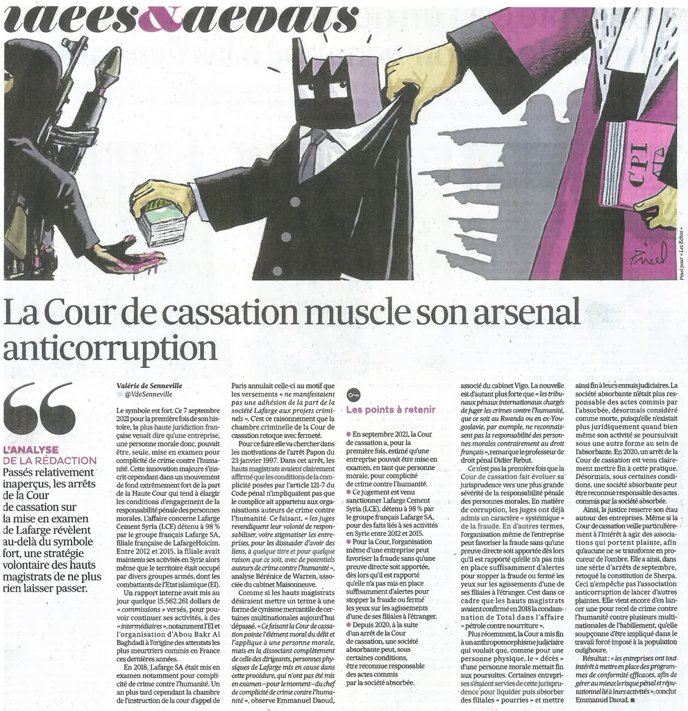 La Cour de cassation muscle son arsenal anti-corruption